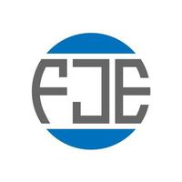 FJE letter logo design on white background. FJE creative initials circle logo concept. FJE letter design. vector