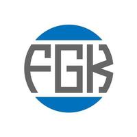 diseño de logotipo de letra fgk sobre fondo blanco. concepto de logotipo de círculo de iniciales creativas fgk. diseño de letras fgk. vector