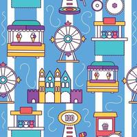 pattern background with amusement park icons Vector illustration