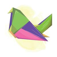 aislado lindo loro origami dibujo icono vector ilustración