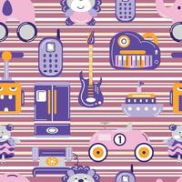 pattern background with toy icons Vector illustration