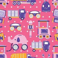 pattern background with toy icons Vector illustration