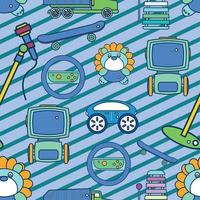 pattern background with toy icons Vector illustration