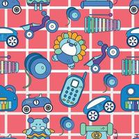 pattern background with toy icons Vector illustration