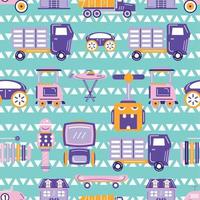 pattern background with toy icons Vector illustration