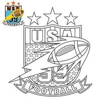 Sport logo vector, rugby team logo, coloring page or book vector