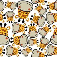 seamless vector pattern with giraffes head cartoon