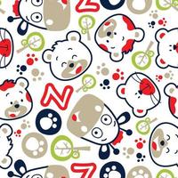 seamless vector pattern with funny animals cartoon