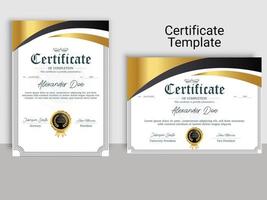 gradient color premium certificate template design vector