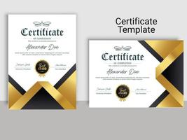 minimal collage certificate template design vector
