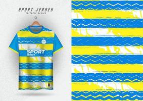 maqueta de fondo para carreras de fútbol de jersey deportivo, patrón de rayas amarillas y azules. vector