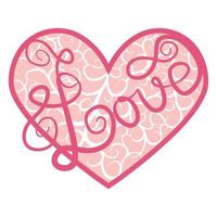 Abstract ornamental heart shaped 3d. Cutout lacy ornate heart. Valentine's day greeting card. Laser cutting design vector