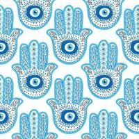 Evil eye seamless pattern. Magic, witchcraft, occult symbol, line art collection. Hamsa eye, magical eye, decor element. vector