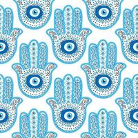 Evil eye seamless pattern. Magic, witchcraft, occult symbol, line art collection. Hamsa eye, magical eye, decor element. vector