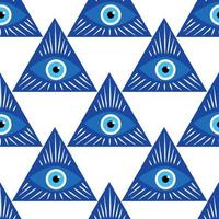 mandala griego mal de ojo símbolo de protección, azul turco vector