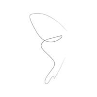 Flying bird continuous line drawing element isolated on white background for logo or decorative element. vector