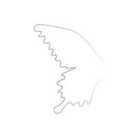 Flying bird continuous line drawing element isolated on white background for logo or decorative element. vector