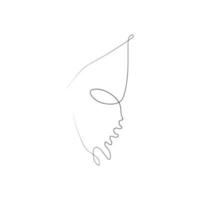 Flying bird continuous line drawing element isolated on white background for logo or decorative element. vector