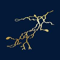 vector de diseño de portada de kintsugi dorado. textura de mármol dorado de lujo. patrón de grietas y suelos rotos para artes murales, decoración del hogar, impresión y papel tapiz.