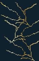 vector de diseño de portada de kintsugi dorado. textura de mármol dorado de lujo. patrón de grietas y suelos rotos para artes murales, decoración del hogar, impresión y papel tapiz.