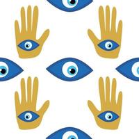Evil eye seamless pattern. Magic, witchcraft, occult symbol, line art collection. Hamsa eye, magical eye, decor element vector