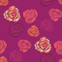 elegant seamless pattern with beautiful pink roses for your design vector