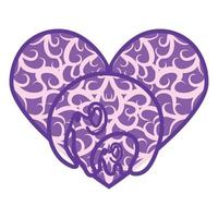 Abstract ornamental heart shaped 3d. Cutout lacy ornate heart. Valentine's day greeting card. Laser cutting design vector