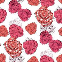 elegant seamless pattern with beautiful pink roses for your design vector