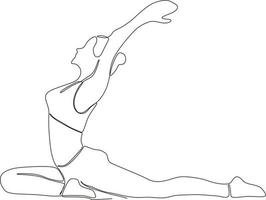 continuous line of beautiful woman ballet dance poses vector