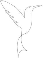 continuous line art drawing of bird vector