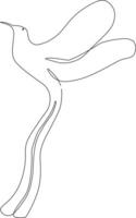 continuous line art drawing of bird vector