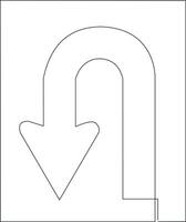 continuous line art drawing of traffic signs vector