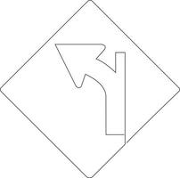 continuous line art drawing of traffic signs vector