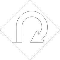 continuous line art drawing of traffic signs vector
