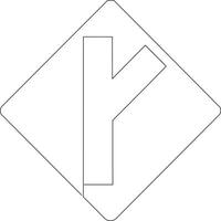 continuous line art drawing of traffic signs vector