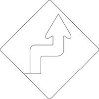 continuous line art drawing of traffic signs vector