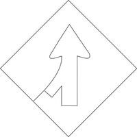continuous line art drawing of traffic signs vector