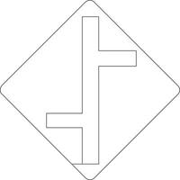 continuous line art drawing of traffic signs vector