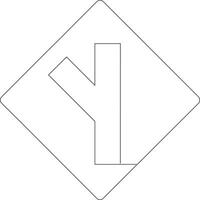 continuous line art drawing of traffic signs vector