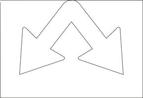continuous line art drawing of traffic signs vector