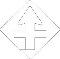 continuous line art drawing of traffic signs vector