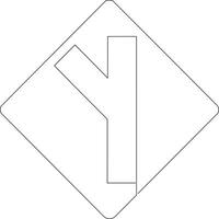 continuous line art drawing of traffic signs vector