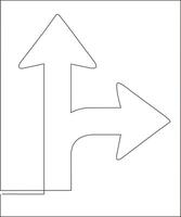 continuous line art drawing of traffic signs vector