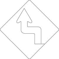 continuous line art drawing of traffic signs vector