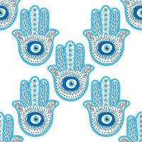 Evil eye seamless pattern. Magic, witchcraft, occult symbol, line art collection. Hamsa eye, magical eye, decor element. vector