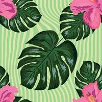 Floral exotic tropical seamless pattern tropic hawaiian wallpaper. Botanical print. Modern floral background vector