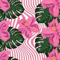 Floral exotic tropical seamless pattern tropic hawaiian wallpaper. Botanical print. Modern floral background vector