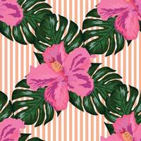 Floral exotic tropical seamless pattern tropic hawaiian wallpaper. Botanical print. Modern floral background. vector