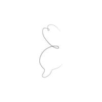 Flying bird continuous line drawing element isolated on white background for logo or decorative element. vector