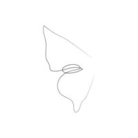 Flying bird continuous line drawing element isolated on white background for logo or decorative element. vector